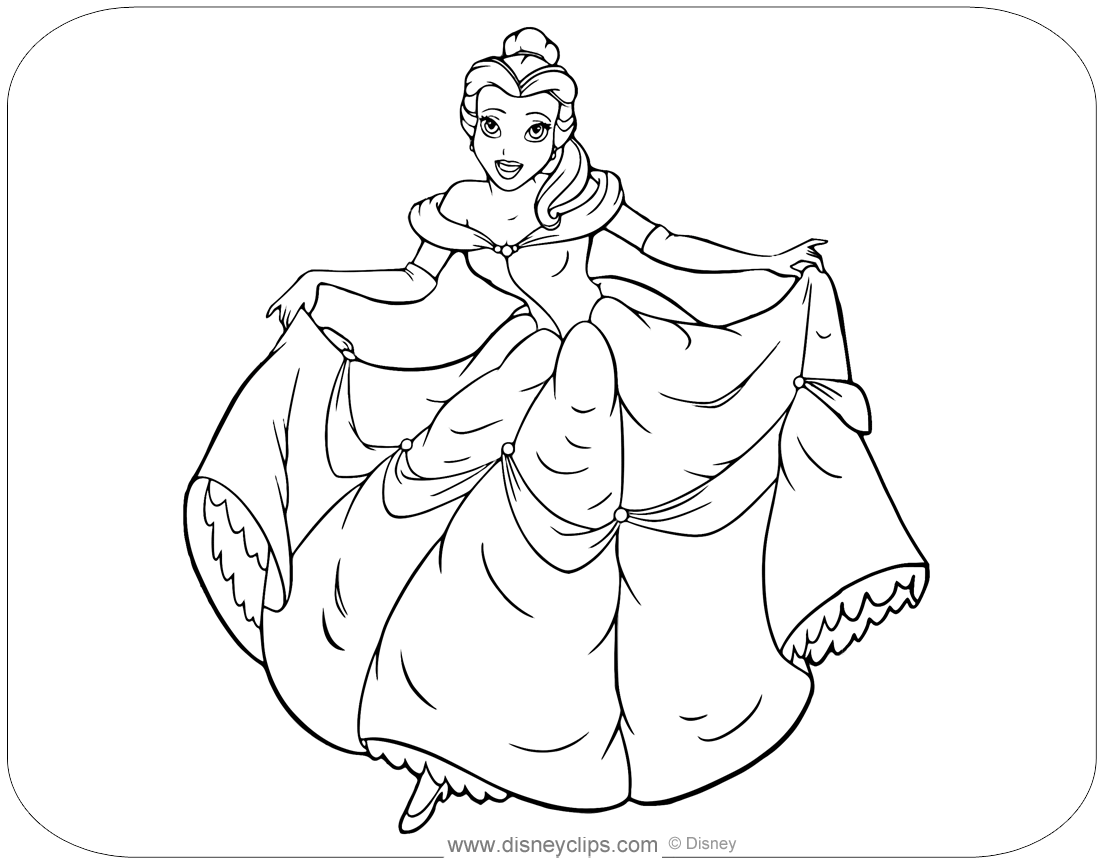 Beauty And The Beast Coloring Pages Disneyclips Com