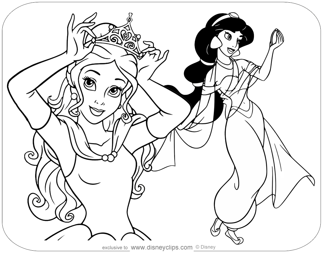 princess coloring pages belle