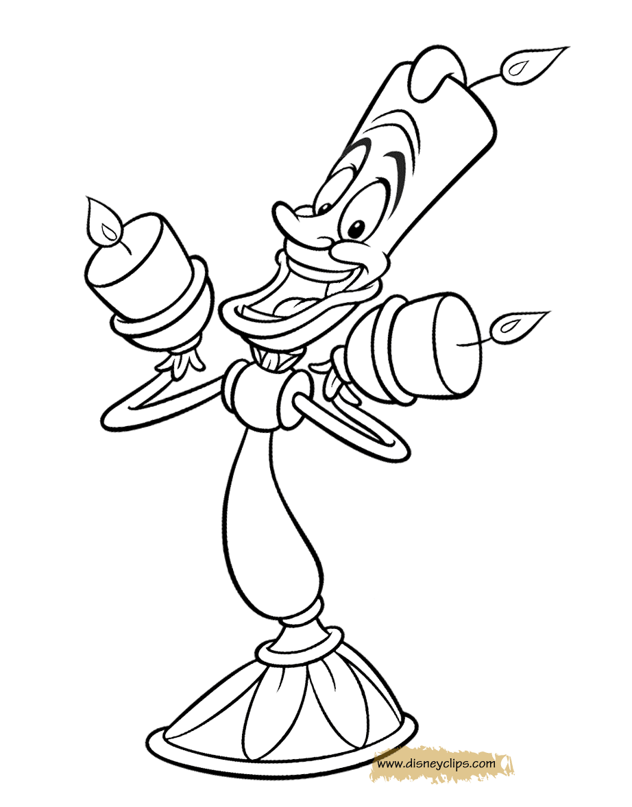 Download 187 Candle Lumiere From Beauty And The Beast Coloring Pages Png Pdf File
