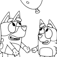 Bluey and Bingo coloring page