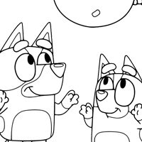 Bluey and Bingo coloring page