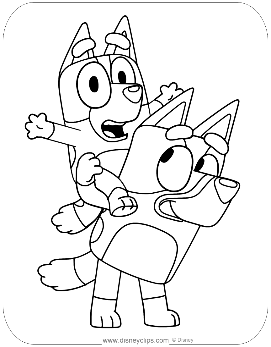 Free Printable Bluey Coloring Pages In PDF Disneyclips