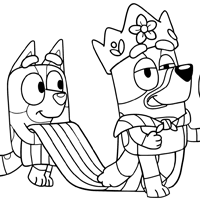 Bluey and Bingo coloring page