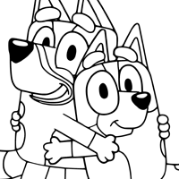 Bluey and Bingo coloring page