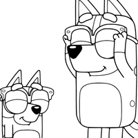 Chilli and Bingo coloring page
