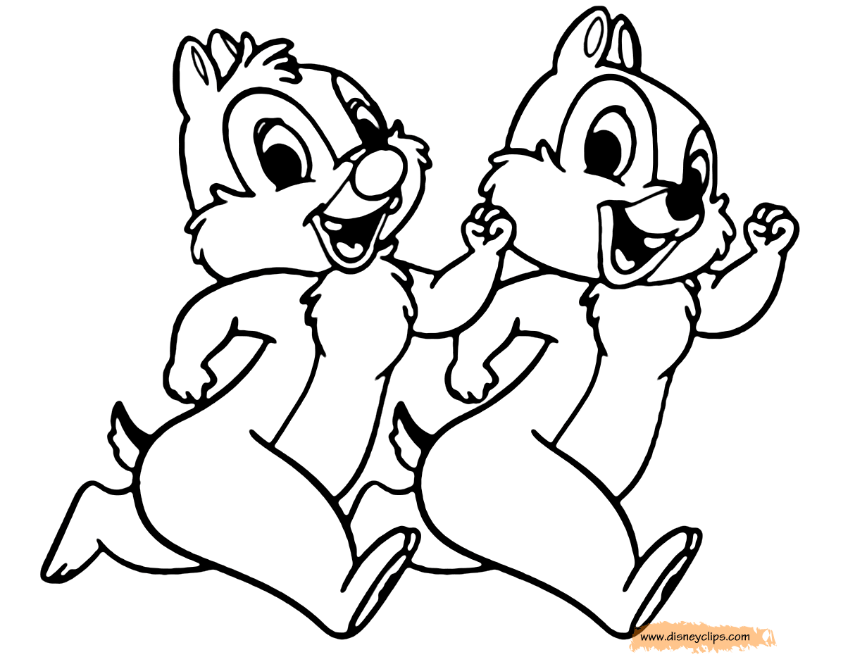 coloring page Chip Dale running