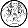 Pluto, Chip and Dale coloring page