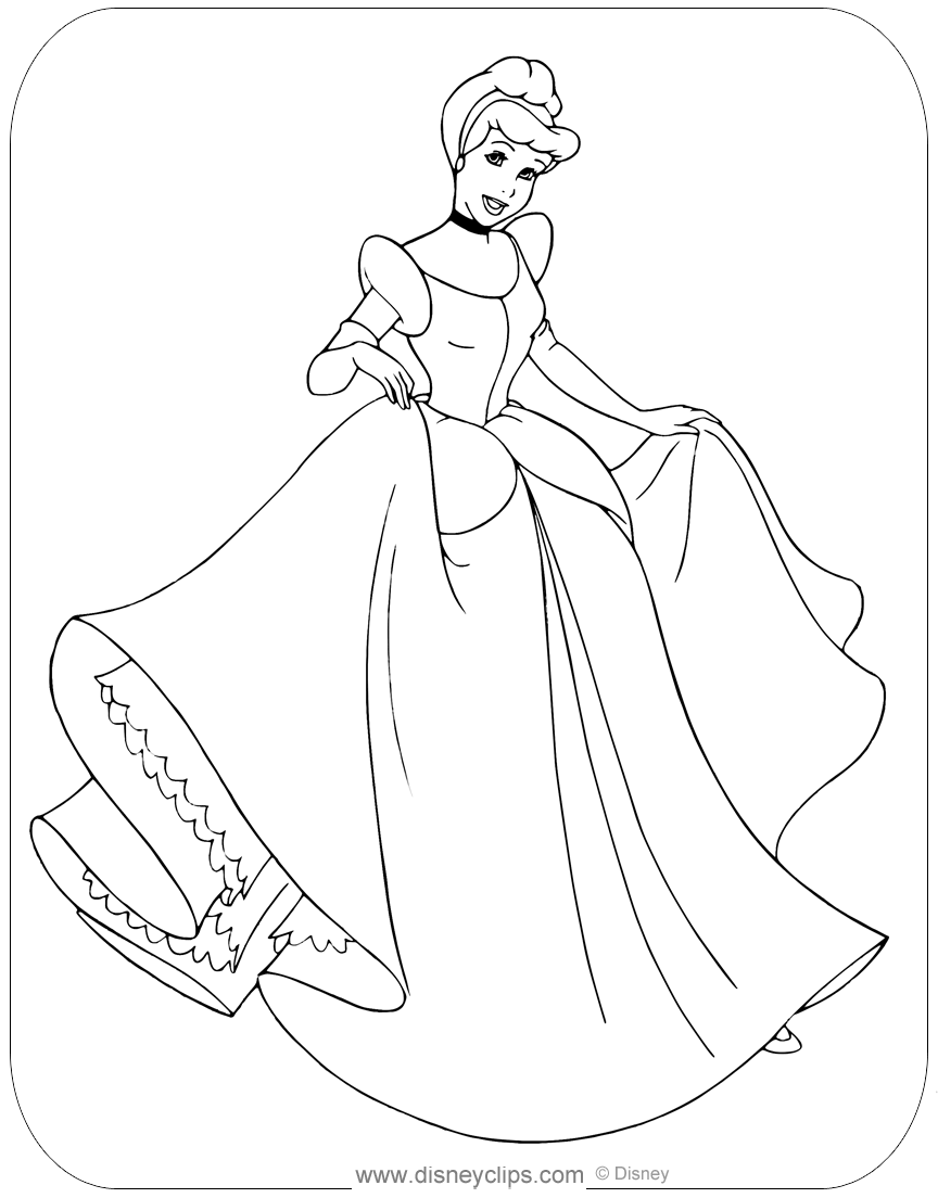 Free Printable Cinderella Coloring Pages | Disneyclips.com