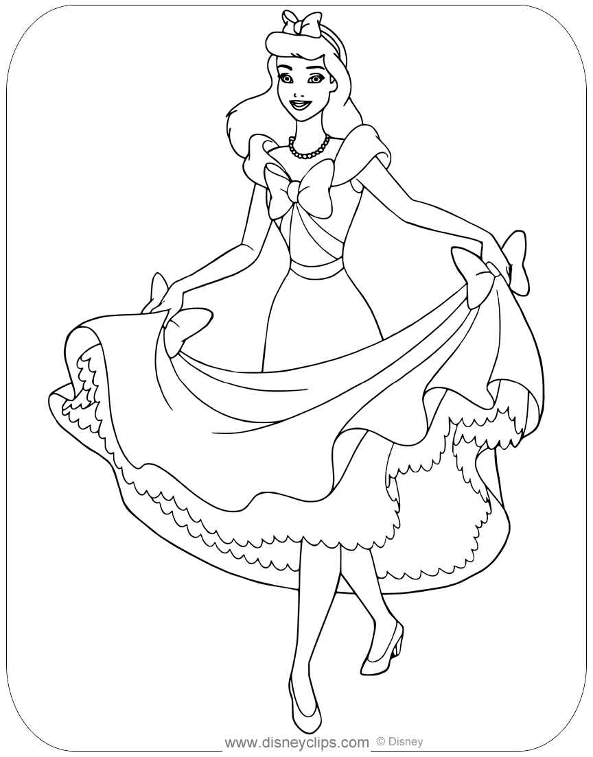 Cinderella Coloring Pages Disneyclips Com