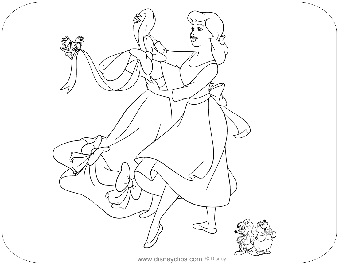 Disney's Cinderella Printable Coloring Pages (PDF) | Disneyclips.com