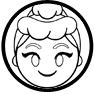 Cinderella emoji coloring page