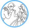 Cinderella and Prince Charming coloring page