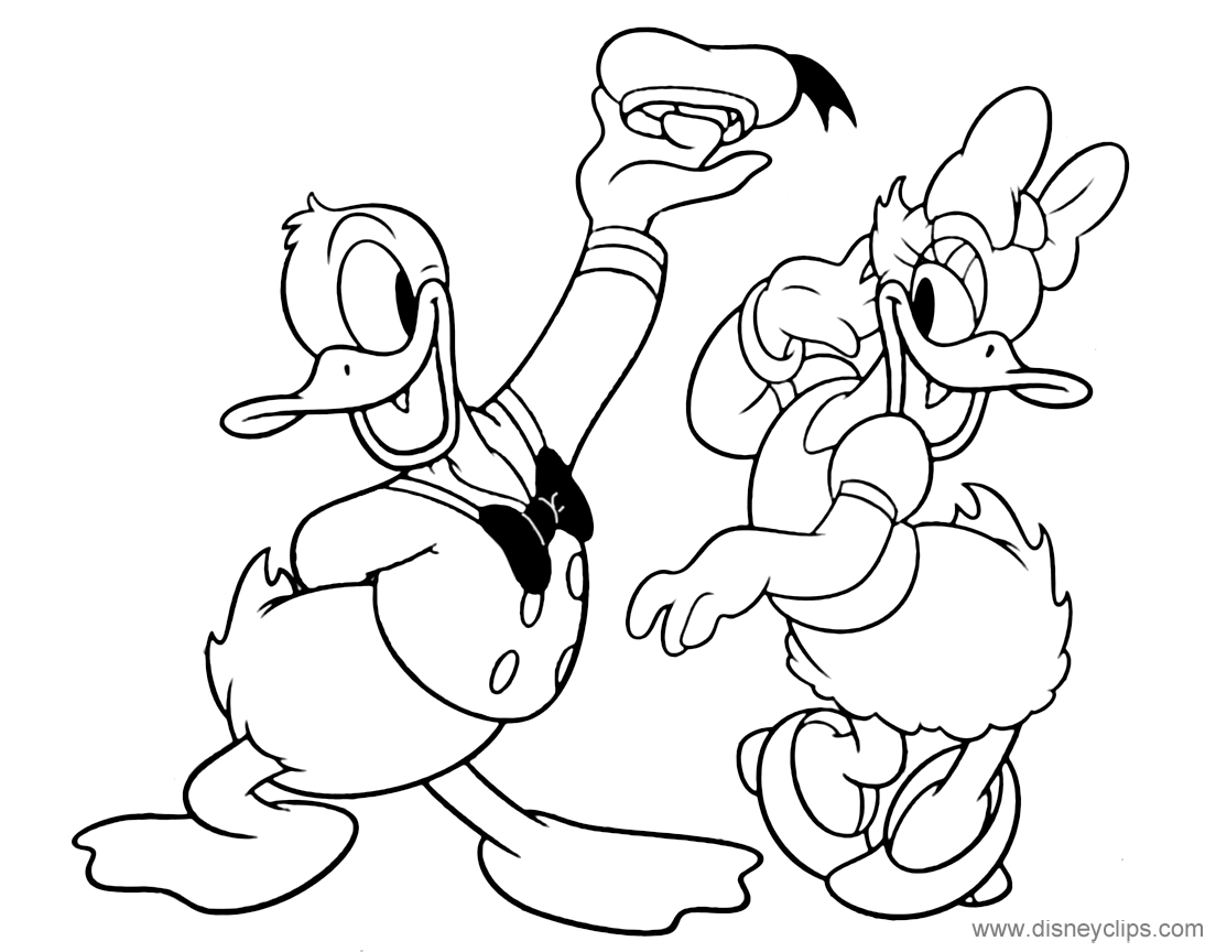Donald Duck And Daisy Duck Together Coloring Pages
