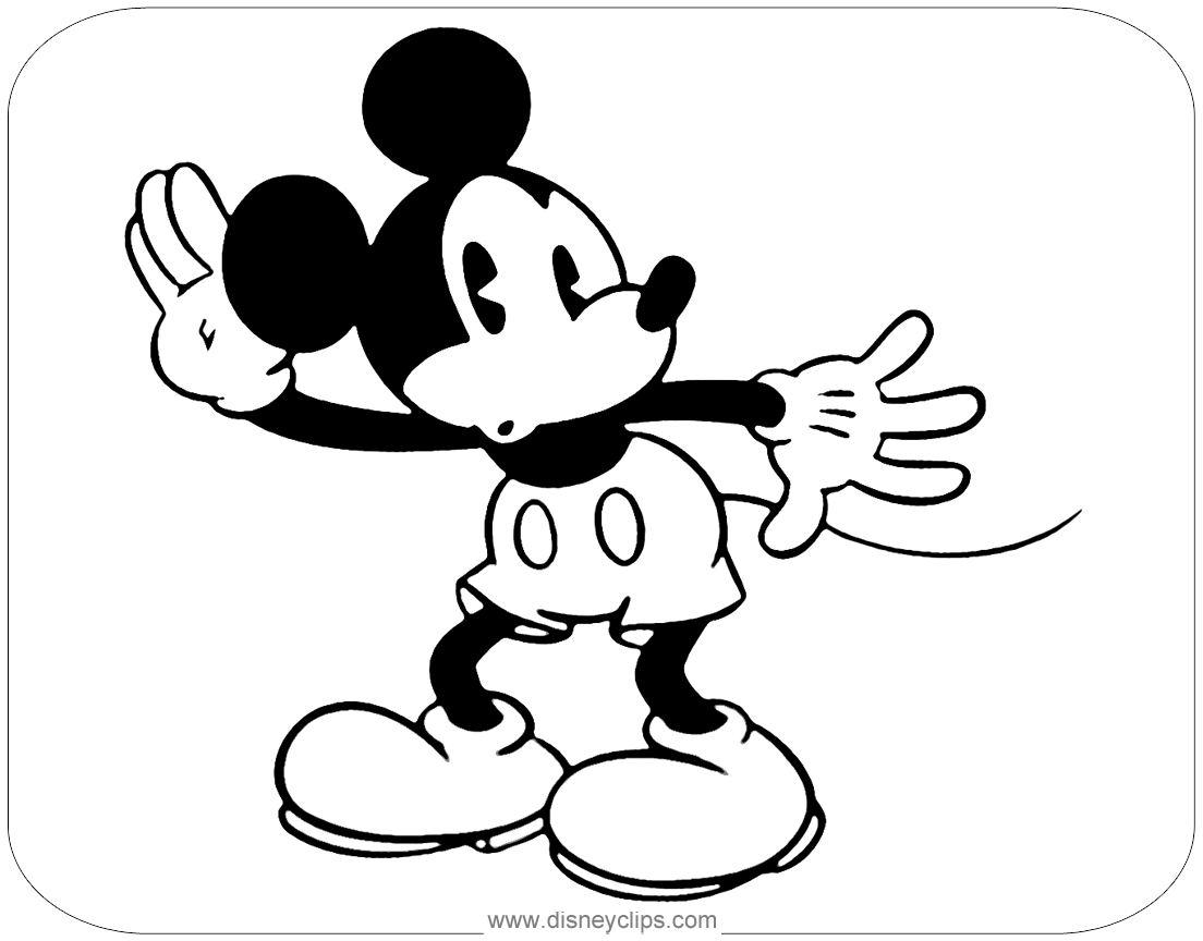 Classic Mickey Mouse Coloring Pages 2 Disneyclips Com