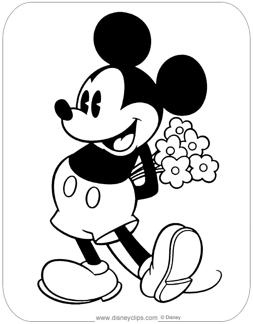 Classic Mickey Mouse Coloring Pages | Disneyclips.com