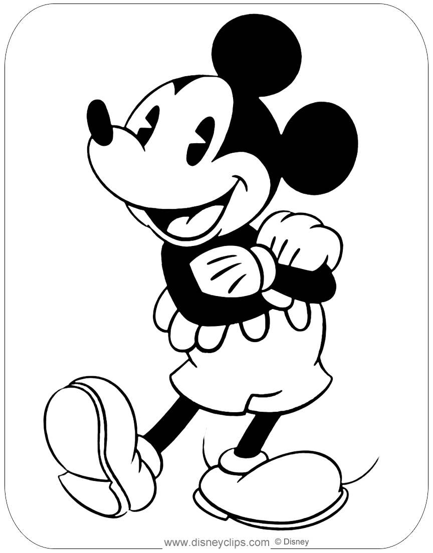 Download Classic Mickey Mouse Coloring Pages | Disneyclips.com