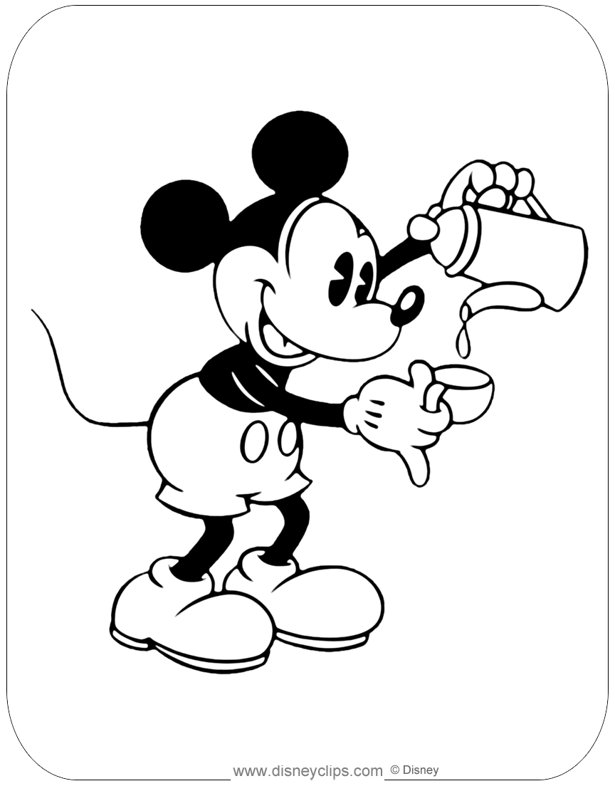 Download Classic Mickey Mouse Coloring Pages | Disneyclips.com