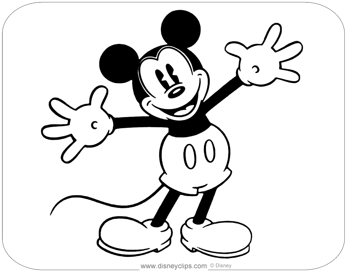 Classic Mickey Mouse Coloring Pages 2 Disneyclips Com