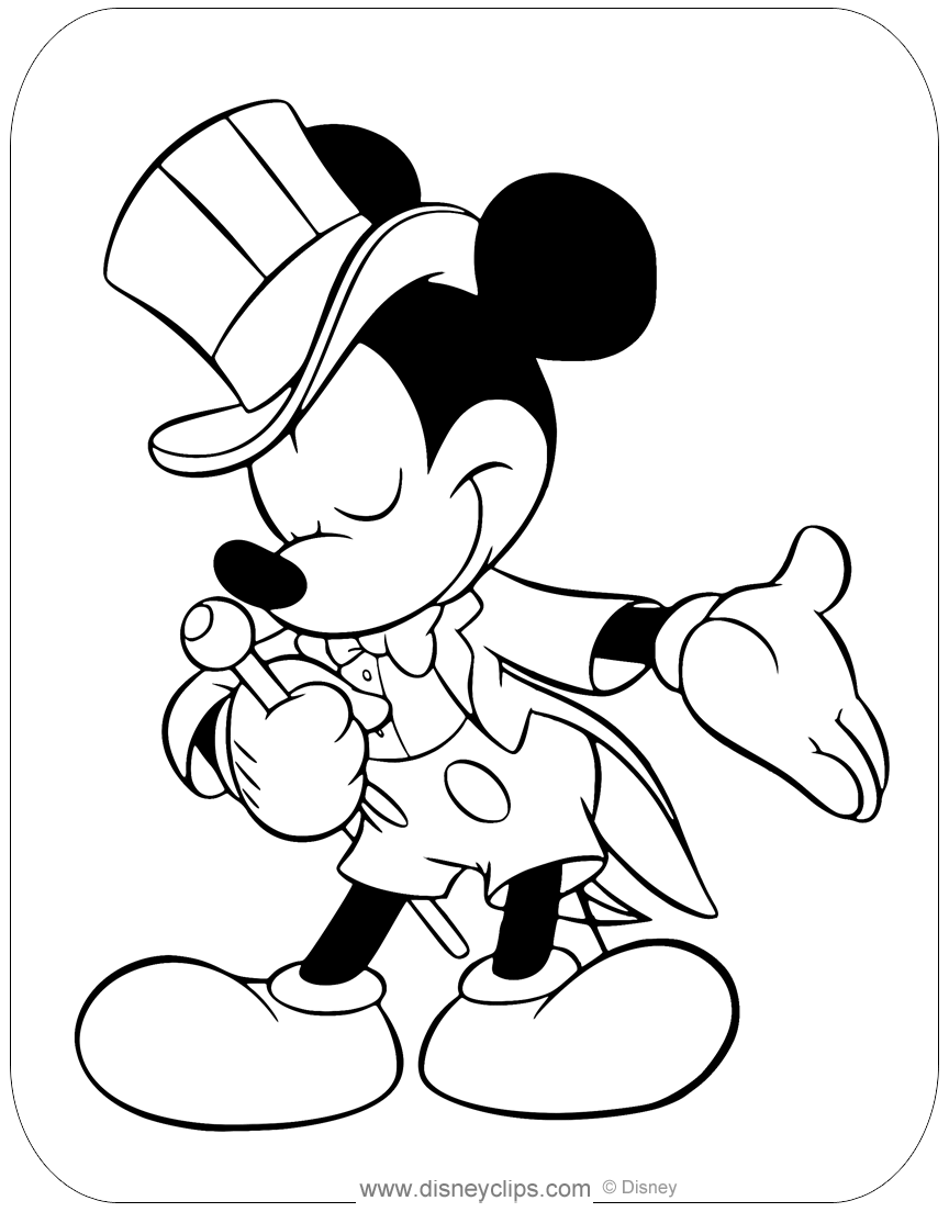Classic Mickey Mouse Coloring Pages   Disneyclips.com