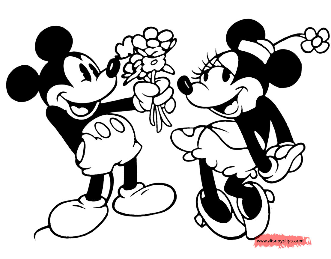 gardening mickey and minnie coloring pages - photo #31