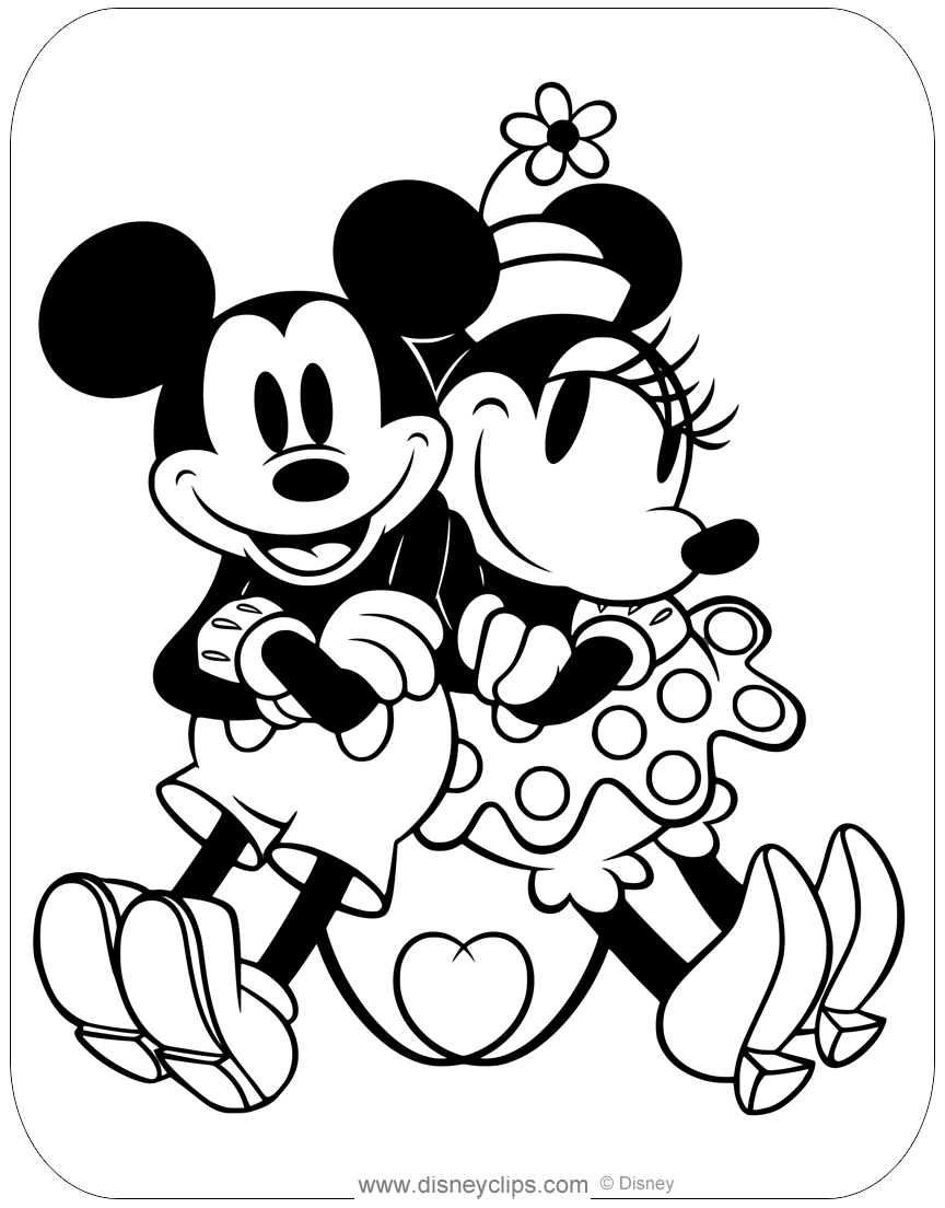 Classic Mickey and Friends Coloring Pages Disneyclips.com