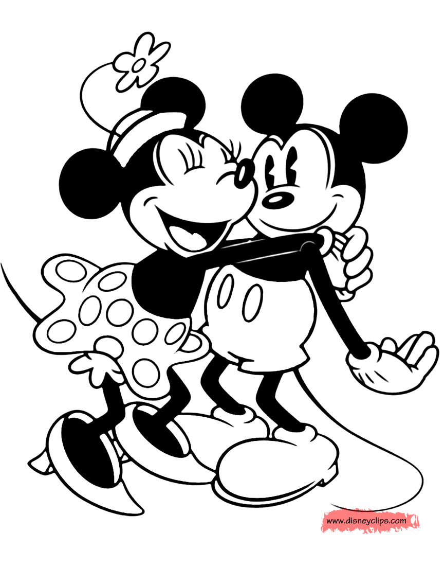 printable coloring pages of Classic Mickey and Minnie Mouse, Donald Duck, G...