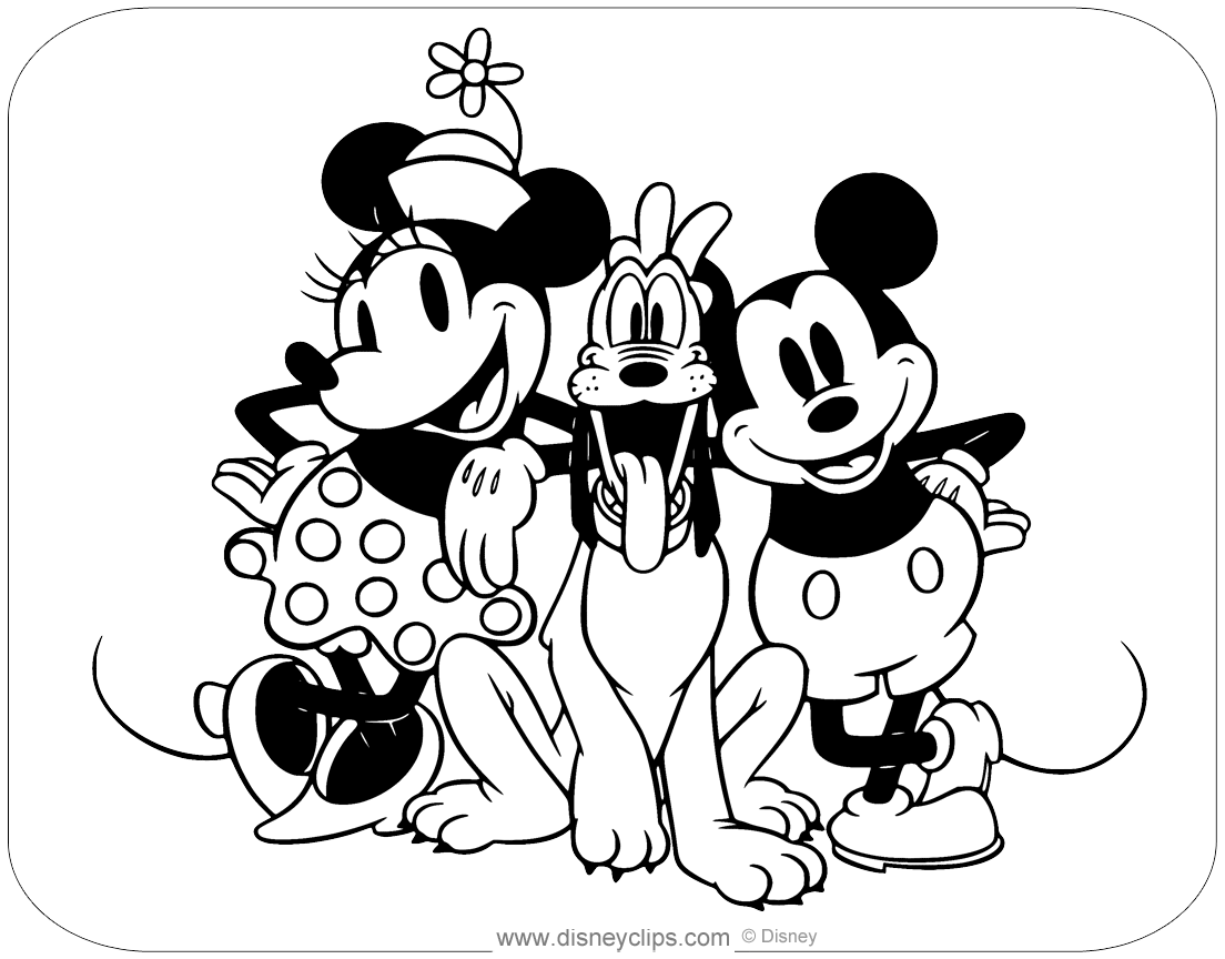 Classic Mickey and Friends Coloring Pages 