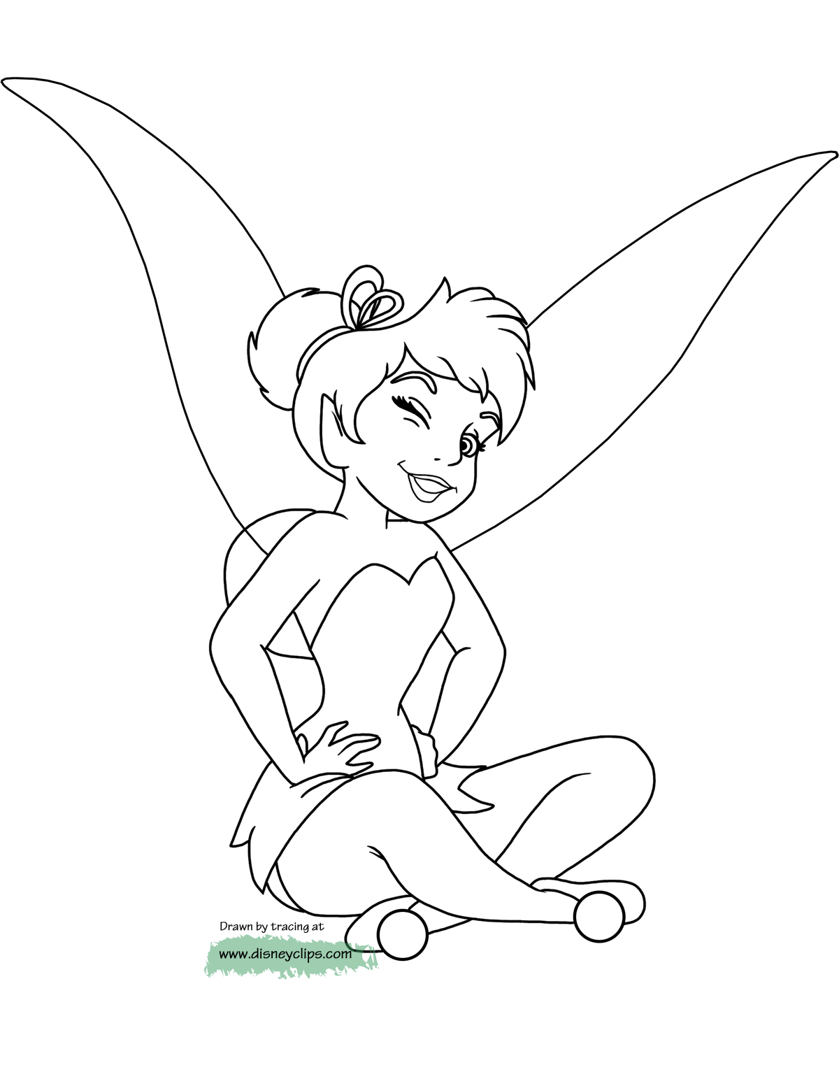 coloring page Tinker Bell winking