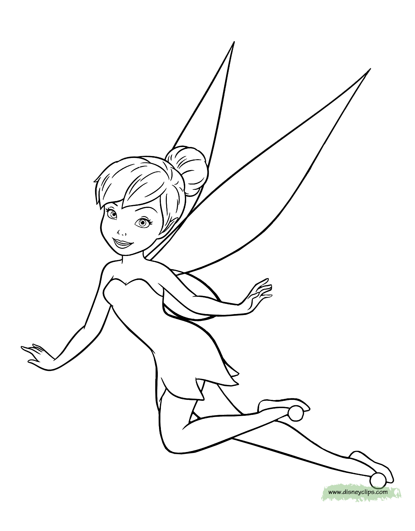 coloring page Tinker Bell flying