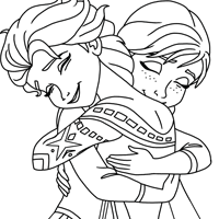 Anna and Elsa coloring page