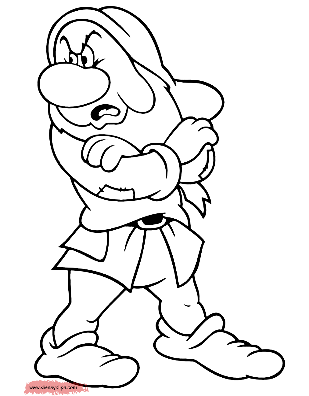 coloring page Grumpy with crossed arms
