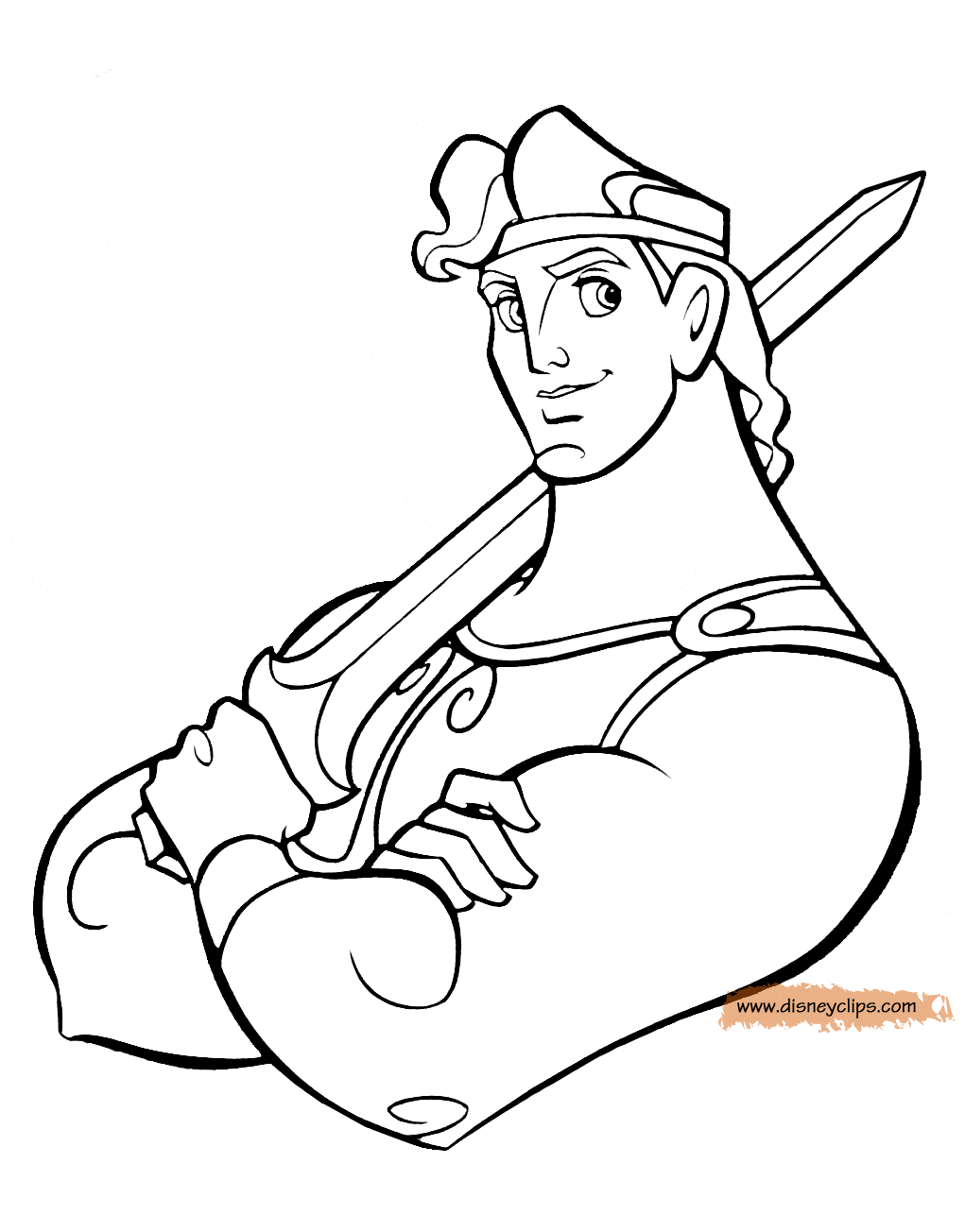 coloring page Hercules with sword