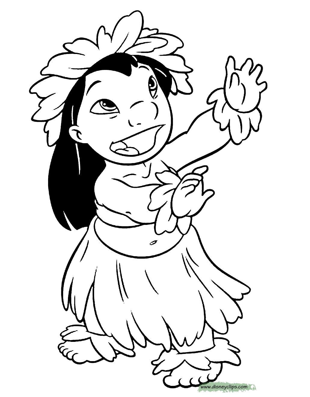 coloring page Lilo hula dancing
