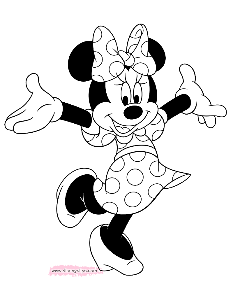 Minnie Mouse Coloring Pages 7 Disneyclips