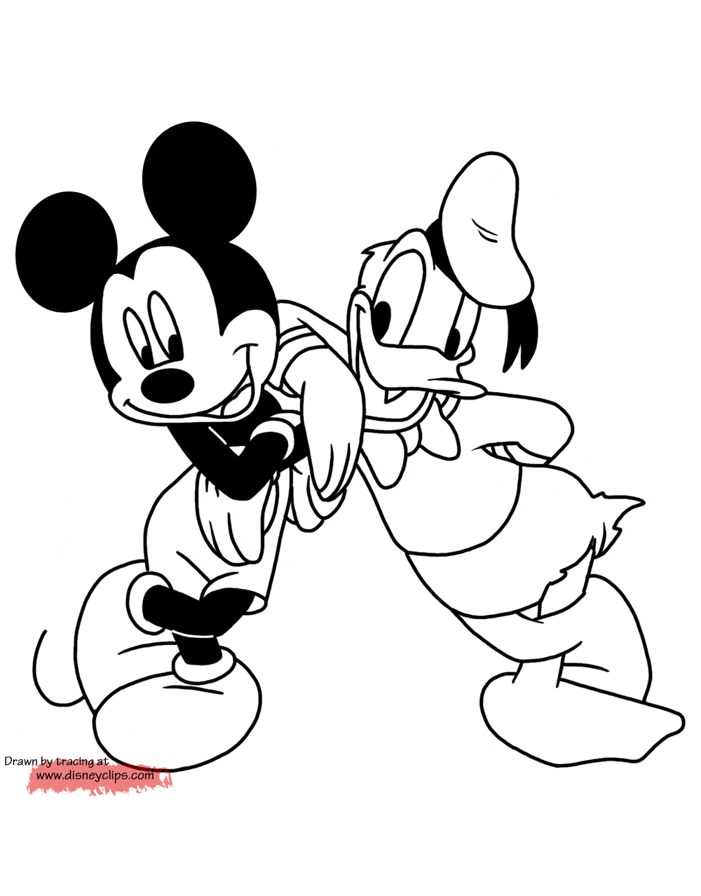 coloring page Mickey Mouse Donald Duck