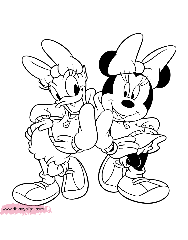 coloring page Minnie Mouse Daisy Duck