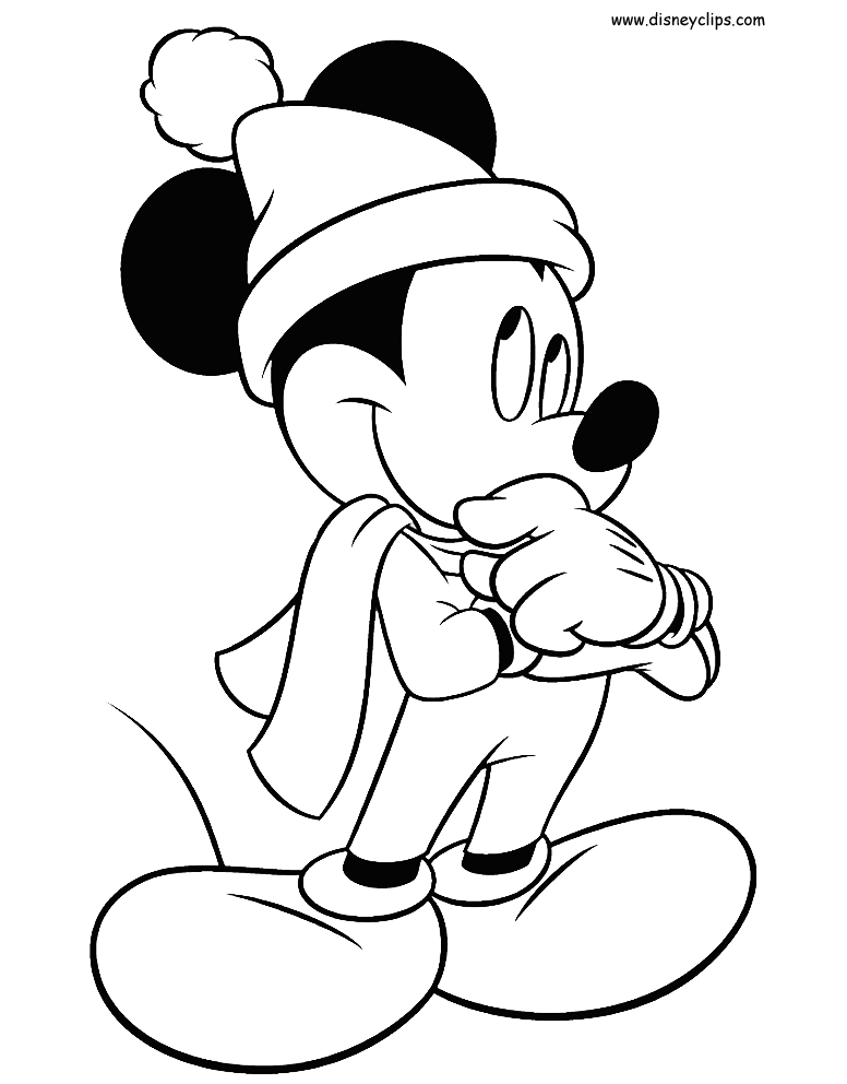 mickey mouse winter coloring pages  disneyclips