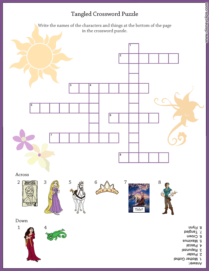 Princess Crossword Free Printable - Free Printable Download