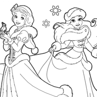 Snow White and Aurora coloring page