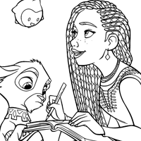 Wish Asha and Star coloring page