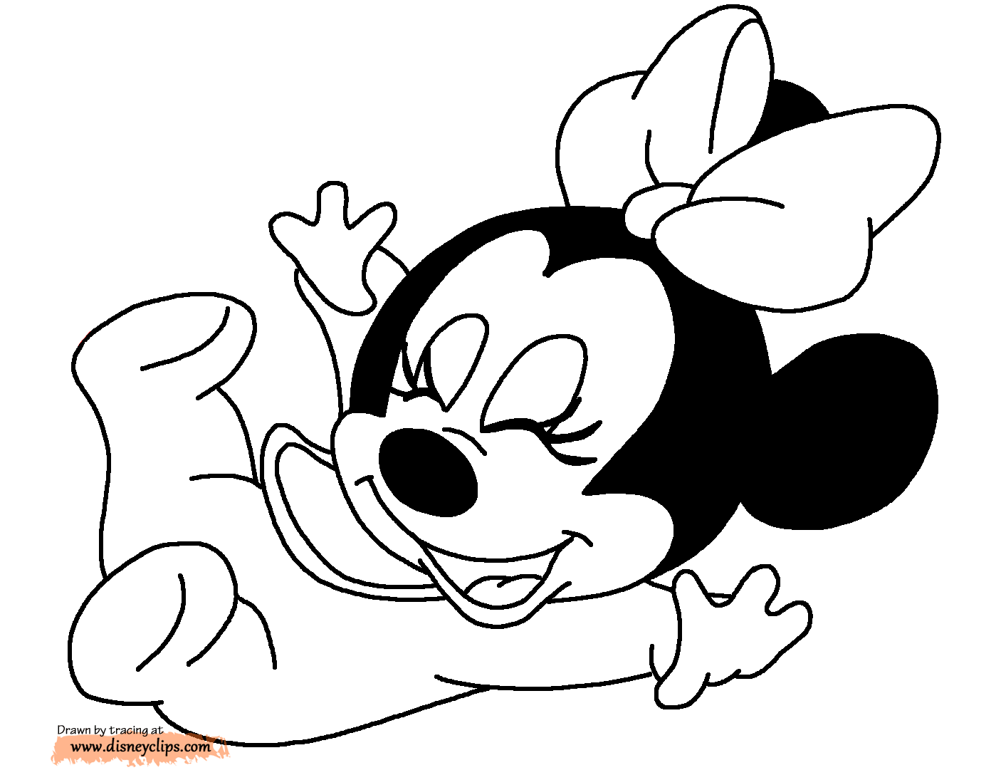 coloring page Baby Minnie sliding