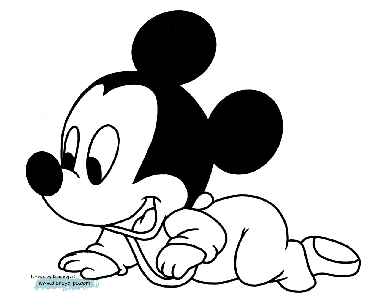 coloring page Baby Mickey crawling
