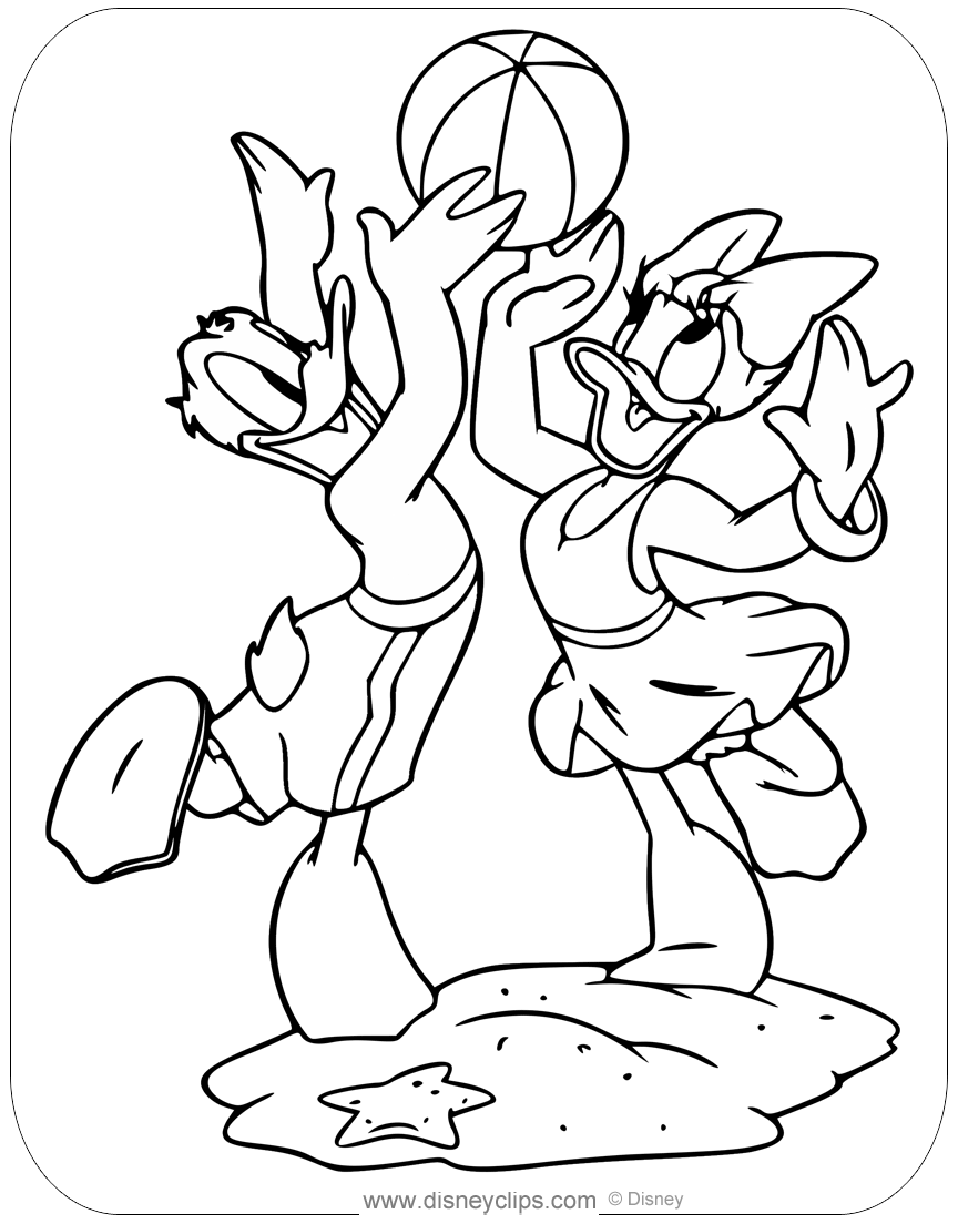 Donald and Daisy Duck Coloring Pages | Disneyclips.com