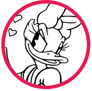 Donald and Daisy Duck Valentine's Day coloring page