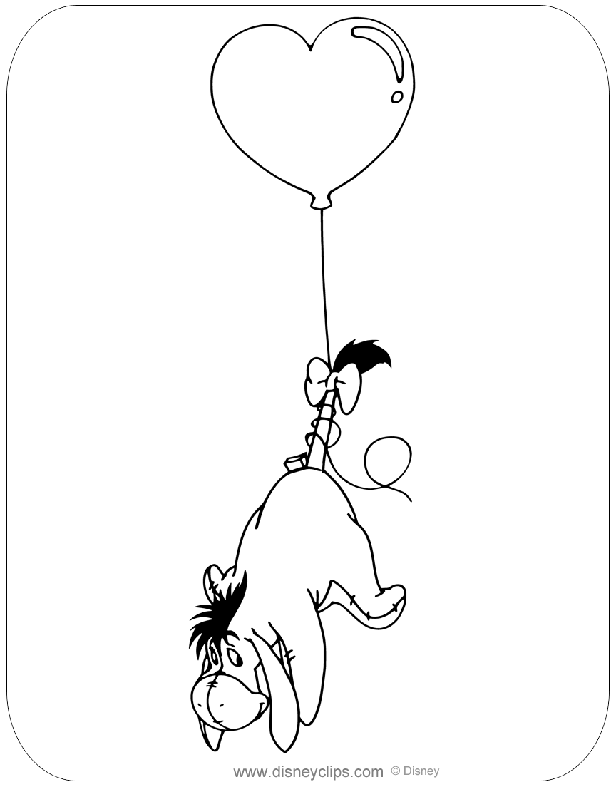 Happy Eeyore Coloring Pages Winnie The Pooh Color Page Disney