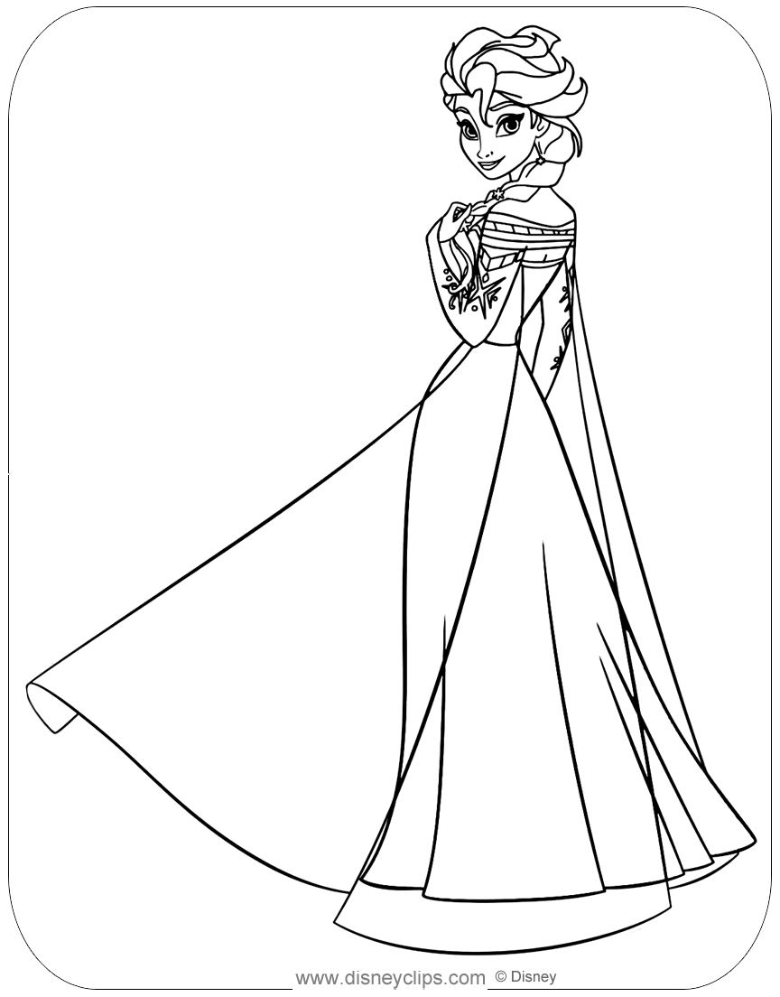 Elsa Dress Design Coloring Coloring Pages