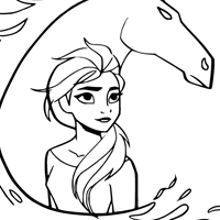 Elsa and the Nokk coloring page