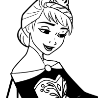 Elsa and Olaf coloring page