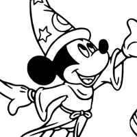 Sorcerer Mickey Mouse coloring page