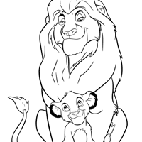 Father's Day coloring page: Mufasa and Simba